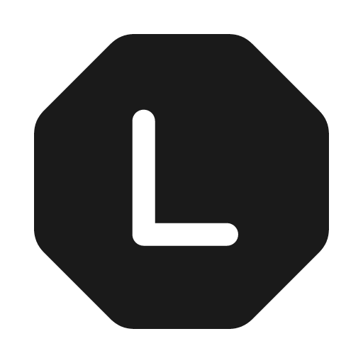 Letter l octagon solid icon, filled style, from Myna UI Icons