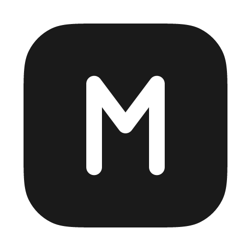 Letter m square solid icon, filled style, from Myna UI Icons