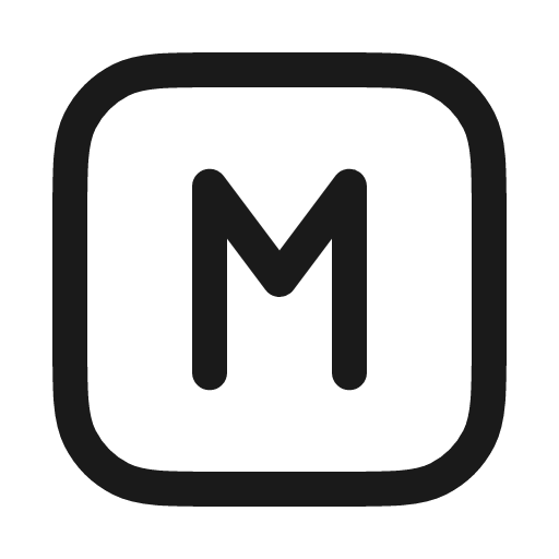 Letter m square icon, line style, from Myna UI Icons