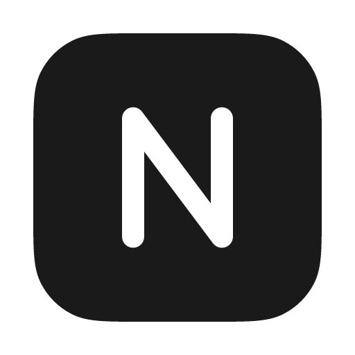 Letter n square solid icon, filled style, from Myna UI Icons
