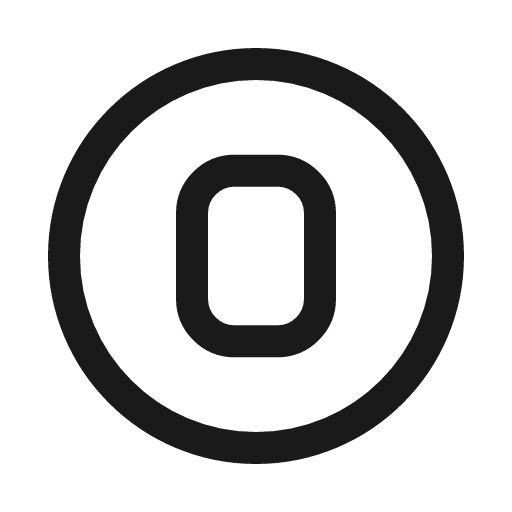 Letter o circle icon, line style, from Myna UI Icons