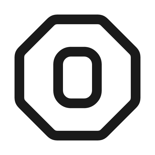 Letter o octagon icon, line style, from Myna UI Icons