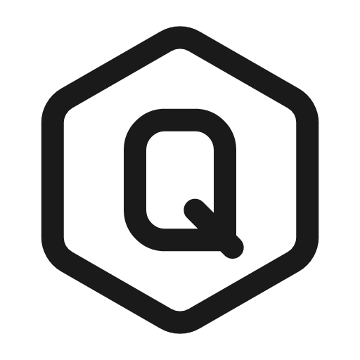 Letter q hexagon icon, line style, from Myna UI Icons