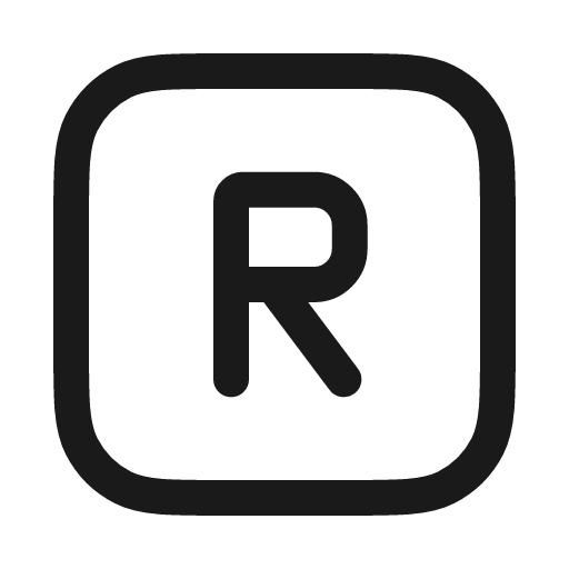 Letter r square icon, line style, from Myna UI Icons
