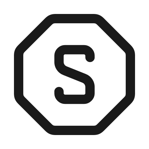 Letter s octagon icon, line style, from Myna UI Icons