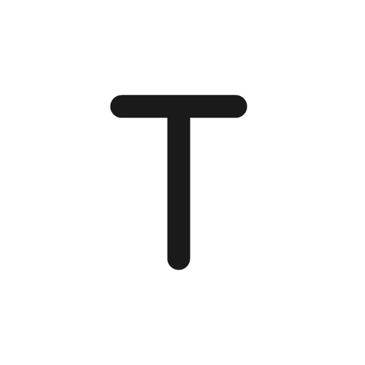Letter t icon, line style, from Myna UI Icons