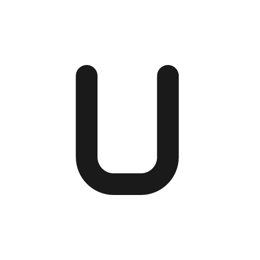 Letter u solid icon, filled style, from Myna UI Icons