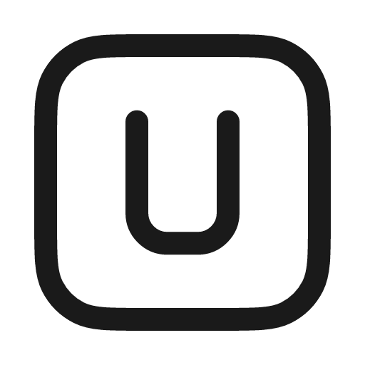 Letter u square icon, line style, from Myna UI Icons