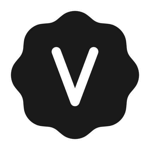 Letter v waves solid icon, filled style, from Myna UI Icons