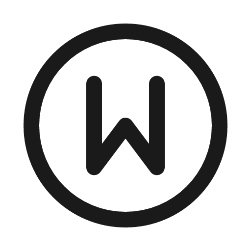 Letter w circle icon, line style, from Myna UI Icons