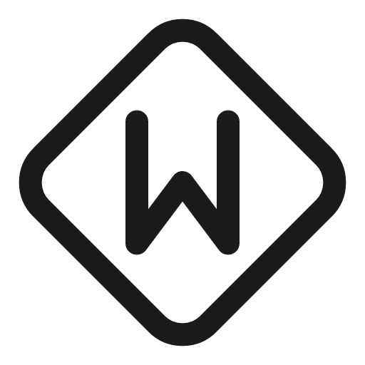 Letter w diamond icon, line style, from Myna UI Icons