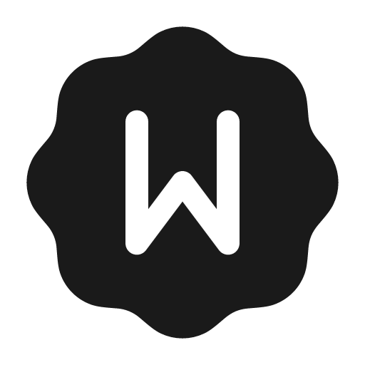 Letter w waves solid icon, filled style, from Myna UI Icons