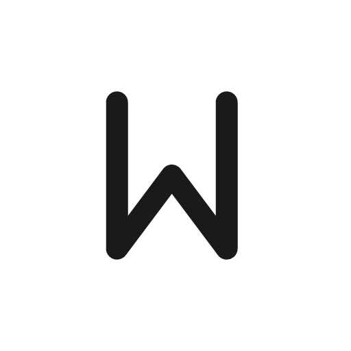 Letter w icon, line style, from Myna UI Icons
