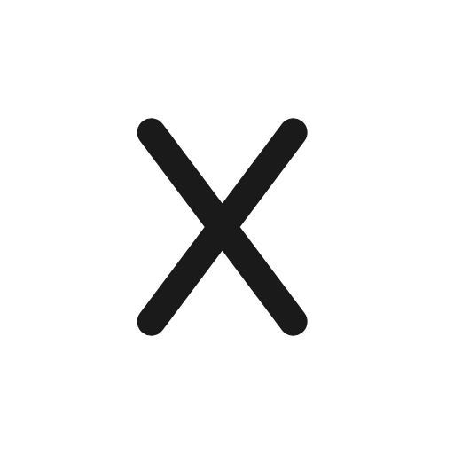 Letter x icon, line style, from Myna UI Icons