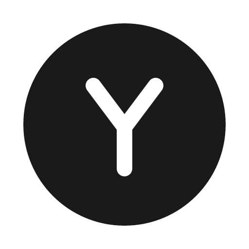 Letter y circle solid icon, filled style, from Myna UI Icons