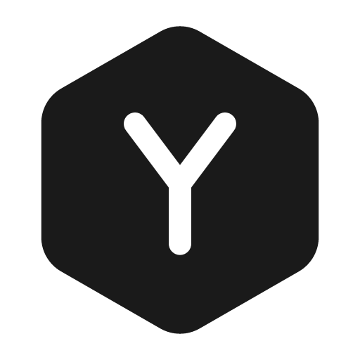 Letter y hexagon solid icon, filled style, from Myna UI Icons