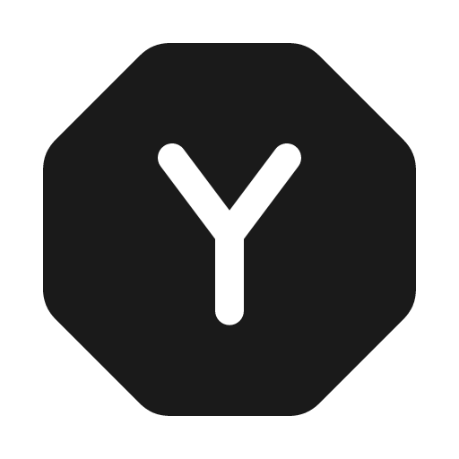 Letter y octagon solid icon, filled style, from Myna UI Icons