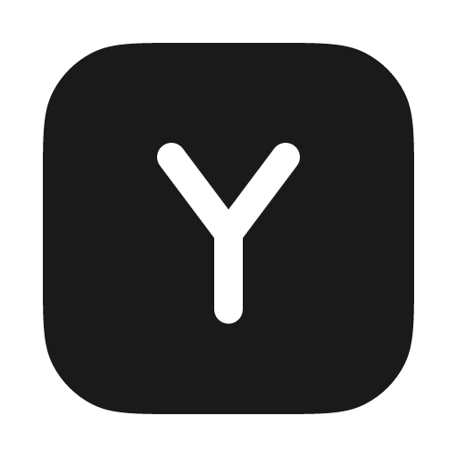 Letter y square solid icon, filled style, from Myna UI Icons
