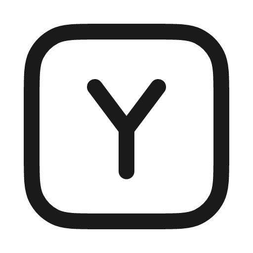 Letter y square icon, line style, from Myna UI Icons