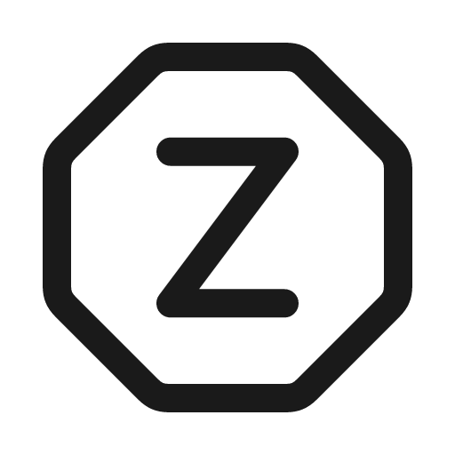 Letter z octagon icon, line style, from Myna UI Icons