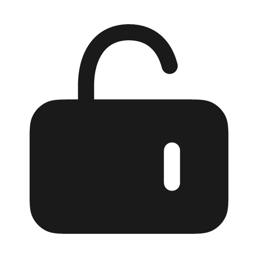 Lock open keyhole solid icon, filled style, from Myna UI Icons