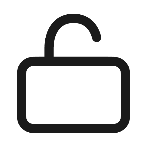 Lock open icon, line style, from Myna UI Icons