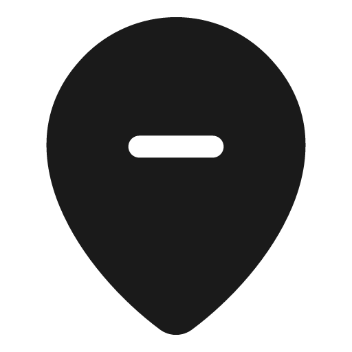 Map pin minus inside solid icon, filled style, from Myna UI Icons