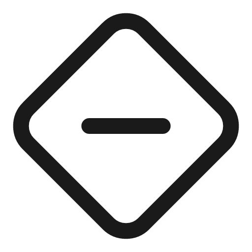 Minus diamond icon, line style, from Myna UI Icons