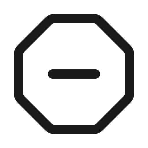 Minus octagon icon, line style, from Myna UI Icons