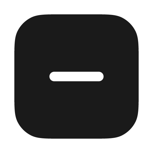 Minus square solid icon, filled style, from Myna UI Icons
