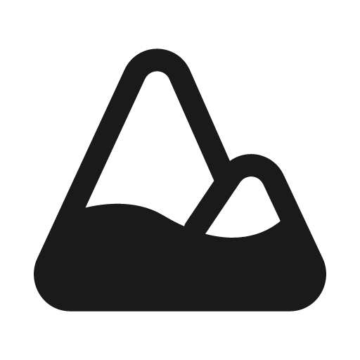 Mountain snow solid icon, filled style, from Myna UI Icons
