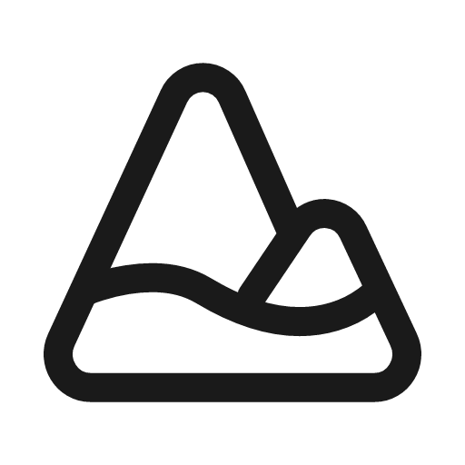 Mountain snow icon, line style, from Myna UI Icons