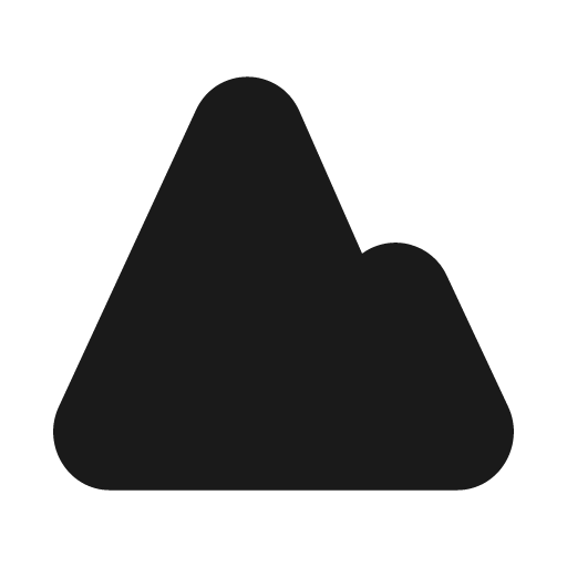 Mountain solid icon, filled style, from Myna UI Icons