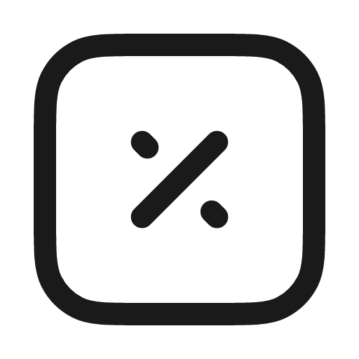 Percentage square icon, line style, from Myna UI Icons