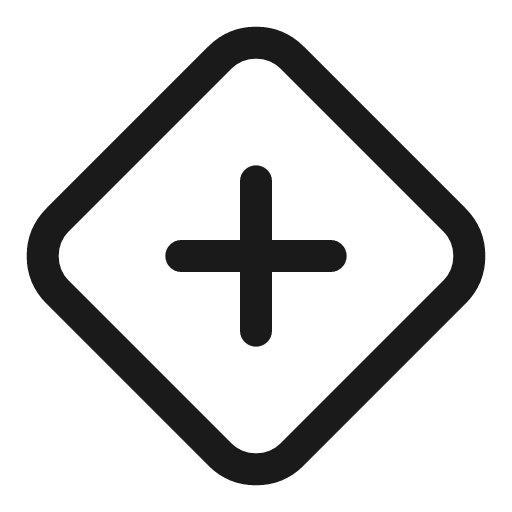 Plus diamond icon, line style, from Myna UI Icons