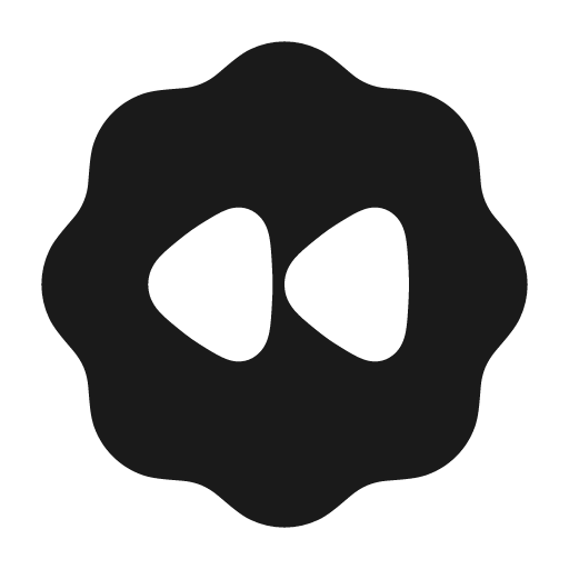 Rewind waves solid icon, filled style, from Myna UI Icons