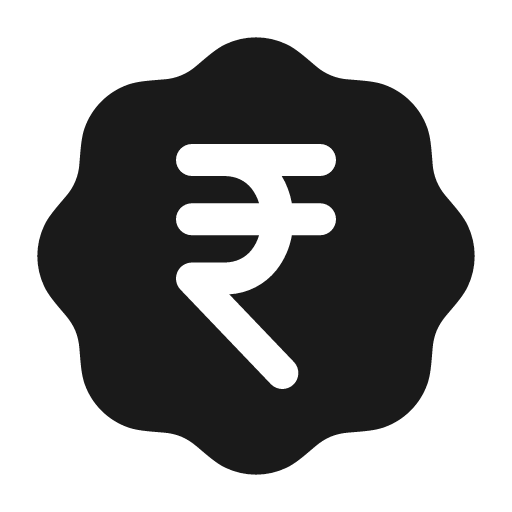 Rupee waves solid icon, filled style, from Myna UI Icons