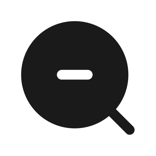 Search minus solid icon, filled style, from Myna UI Icons