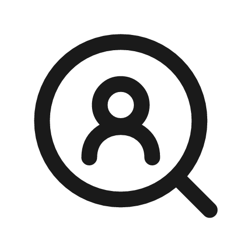 Search user icon, line style, from Myna UI Icons