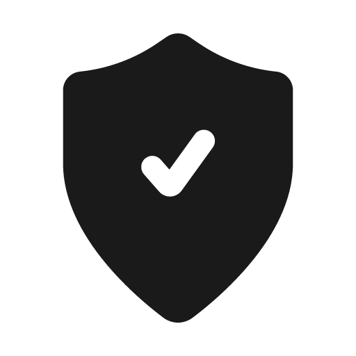 Shield check solid icon, filled style, from Myna UI Icons