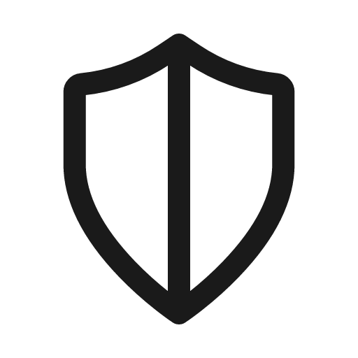 Shield two icon, line style, from Myna UI Icons