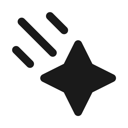Shooting star solid icon, filled style, from Myna UI Icons