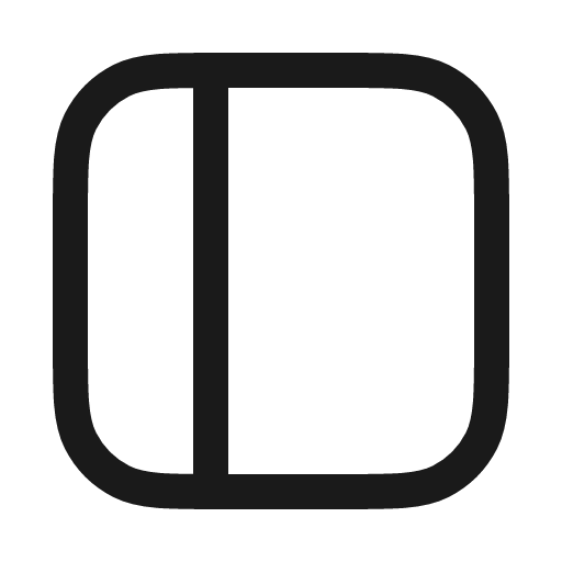 Sidebar icon, line style, from Myna UI Icons