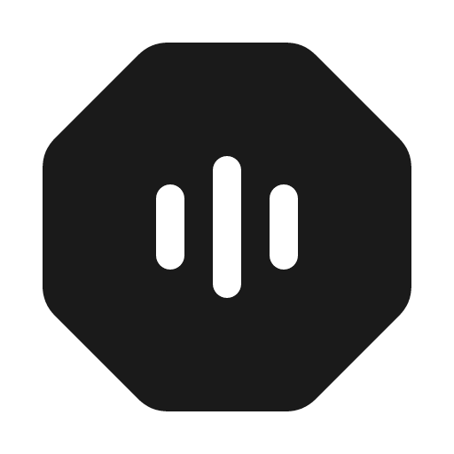Signal octagon solid icon, filled style, from Myna UI Icons