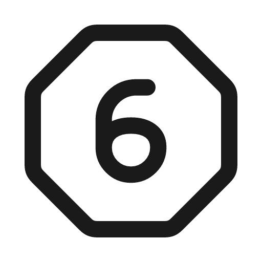 Six octagon icon, line style, from Myna UI Icons