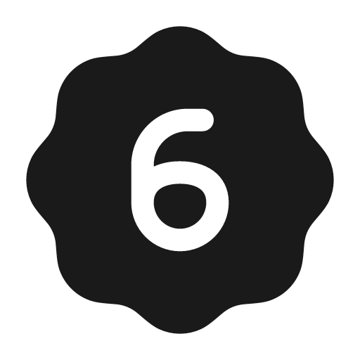Six waves solid icon, filled style, from Myna UI Icons
