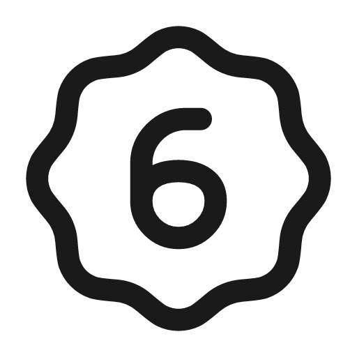 Six waves icon, line style, from Myna UI Icons