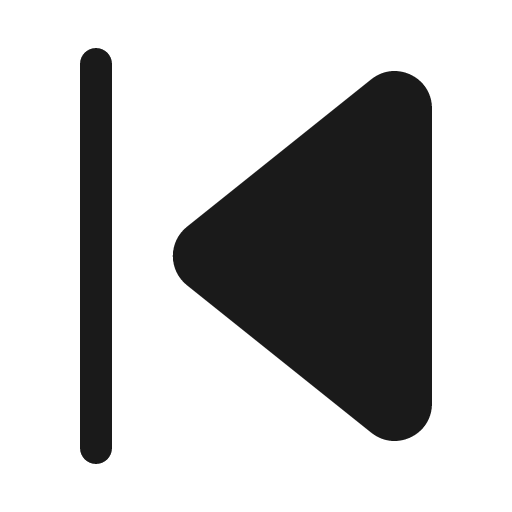 Skip back solid icon, filled style, from Myna UI Icons