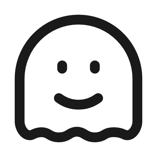 Smile ghost icon, line style, from Myna UI Icons