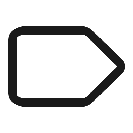 Tag icon, line style, from Myna UI Icons